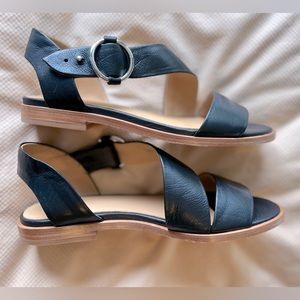 Bulo leather sandals, black, size 7